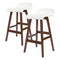 La Bella 2 Set 65cm White Brown Wooden Bar Stool Sophia Leather