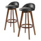 La Bella 2 Set 72cm Black Brown Wooden Bar Stool Leila Leather