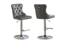Sahara Dark Grey Barstool with Silver Stand - Set of 2
