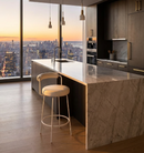 Calipo White Leather Kitchen Bar Stool - Set of 2