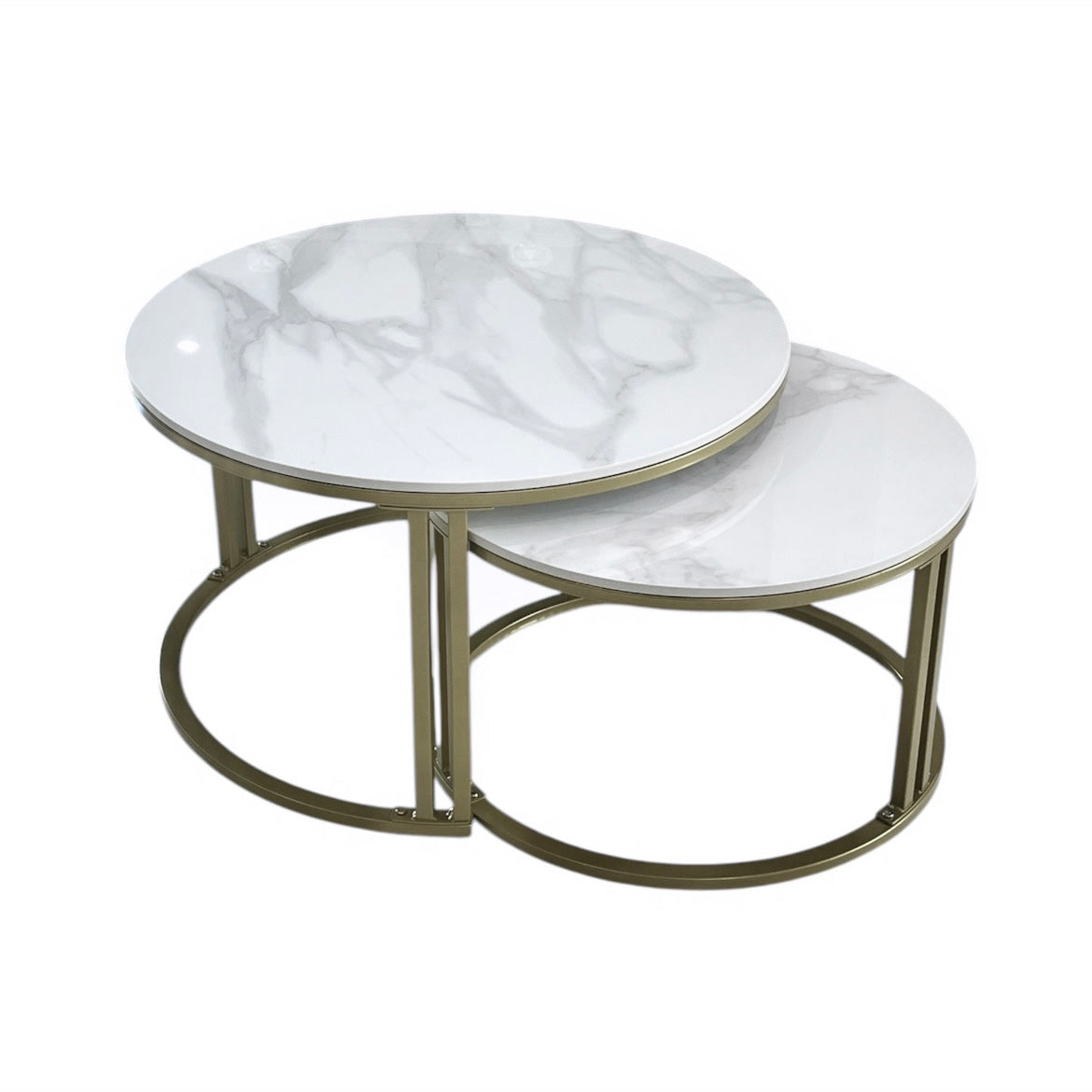 Premier Nested Coffee Table Set – White – Set of 2