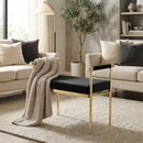 Cuba Velvet Vanity Stool - Black