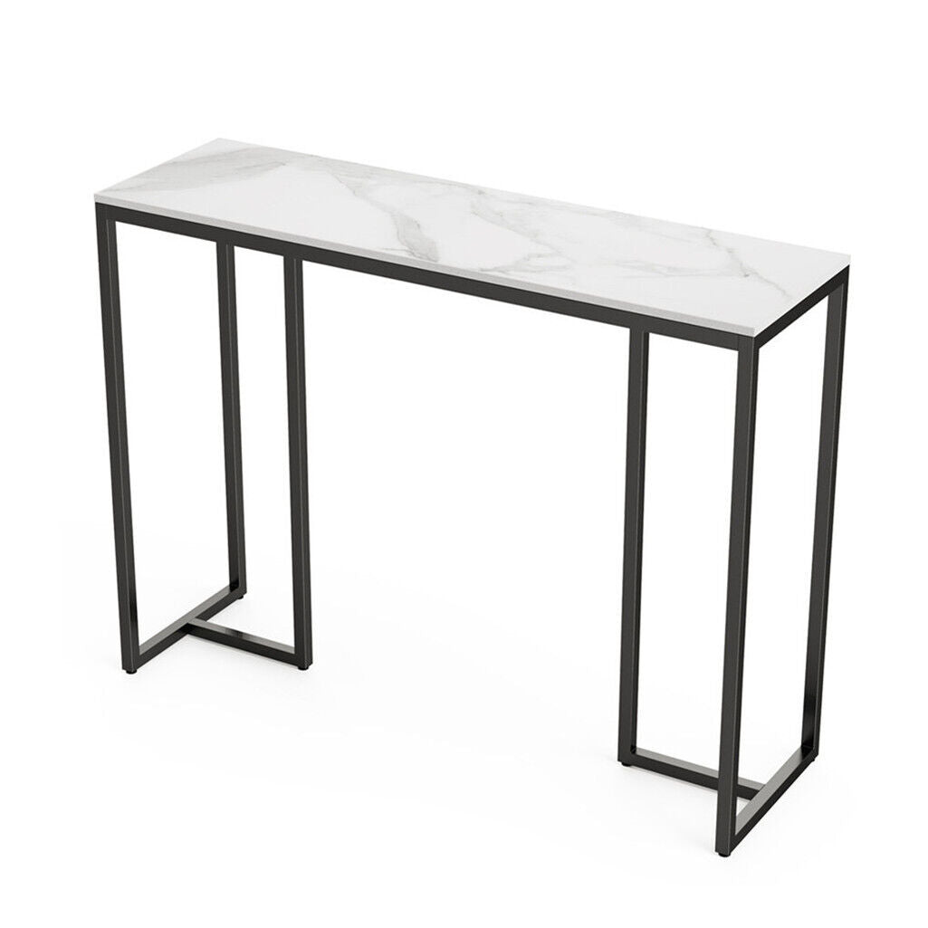 Stonelle Marble Console Table – Black & White – 100 cm