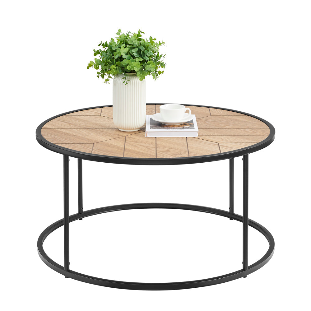 Chevron Coffee Table – Brown / Wood – 90 cm