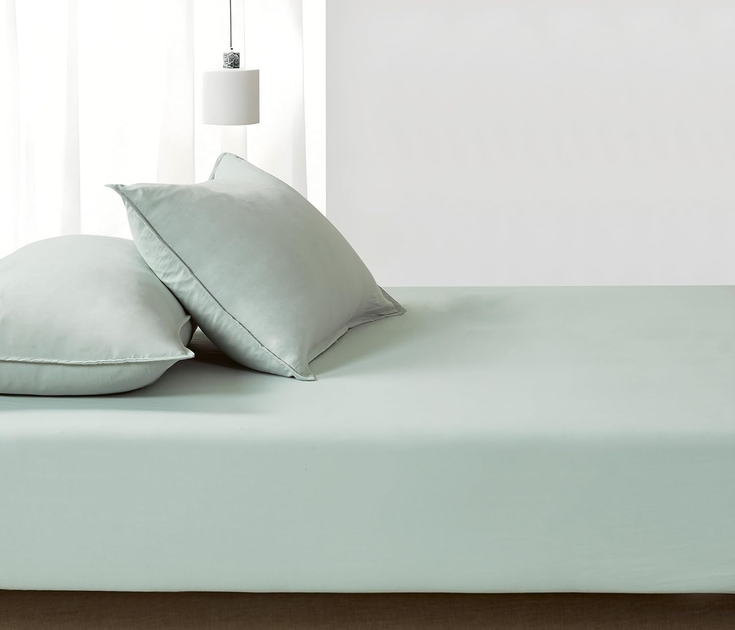 Vintage Washed Microfibre Fitted Sheet Set – Sage – Single