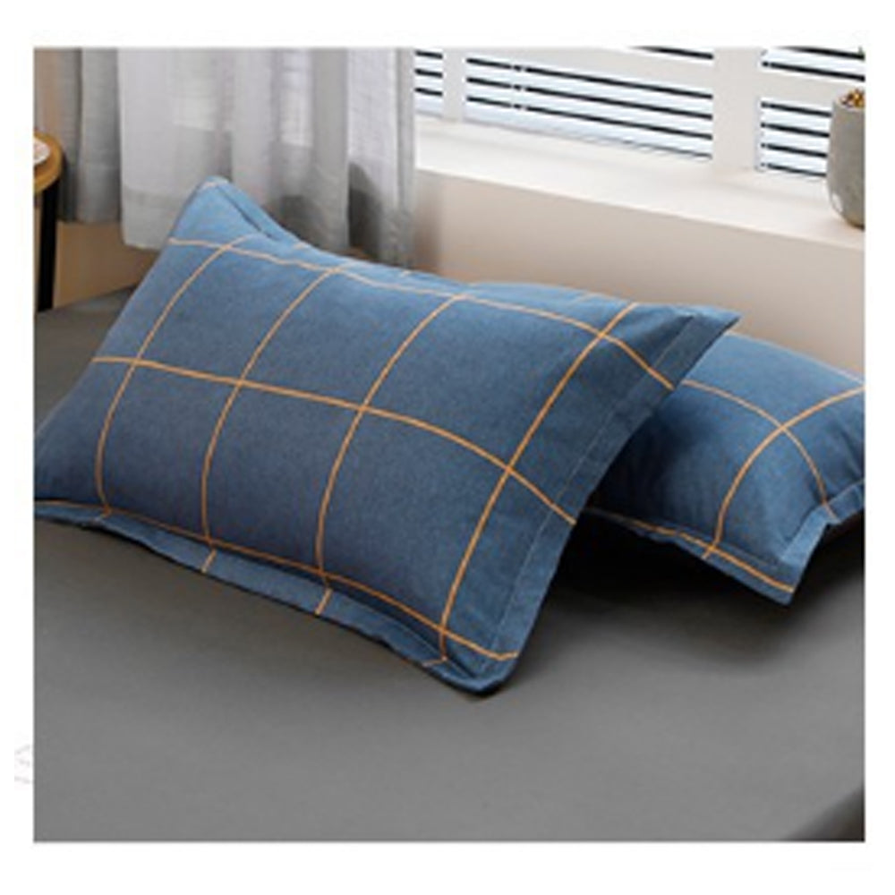 Meridian Plaid Quilt Cover Set – Blue – King