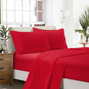 Rowan 1000TC Ultra Soft Bed Red Flat & Fitted Sheet Set – King Single