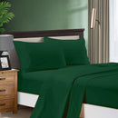 Cove 1000TC Ultra Soft Bed Dark Green Flat & Fitted Sheet Set – Single