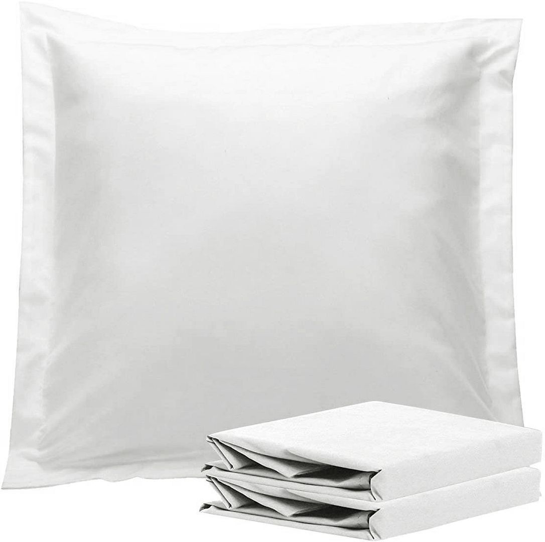 Valentina European Pillowcases – White – Set of 2