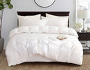 Tufted Diamond Jacquard White Duvet Quilt Cover Set – Queen