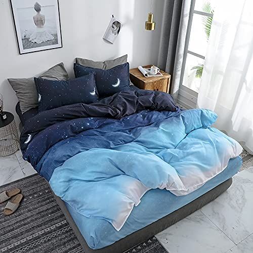 Alderon Duvet Quilt Cover Set – Blue – Queen