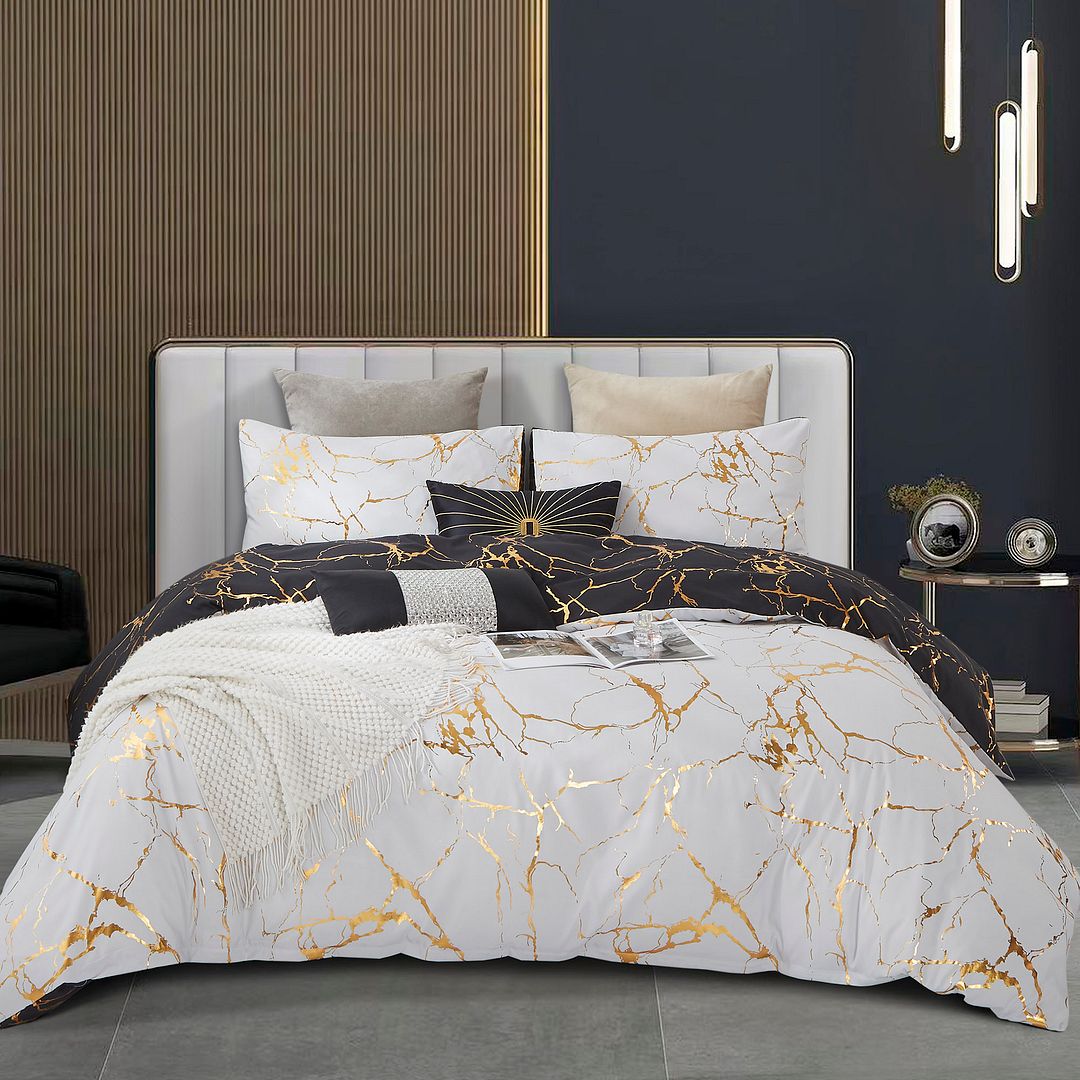 Reversio Reversible Quilt Cover Set – Black – Super King