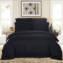 Cove 1000TC Ultra Soft Striped Black Duvet Quilt Cover Set – King