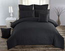 Seersucker Black Duvet Quilt Cover Set – Double