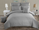 Seersucker Grey Duvet Quilt Cover Set – Queen