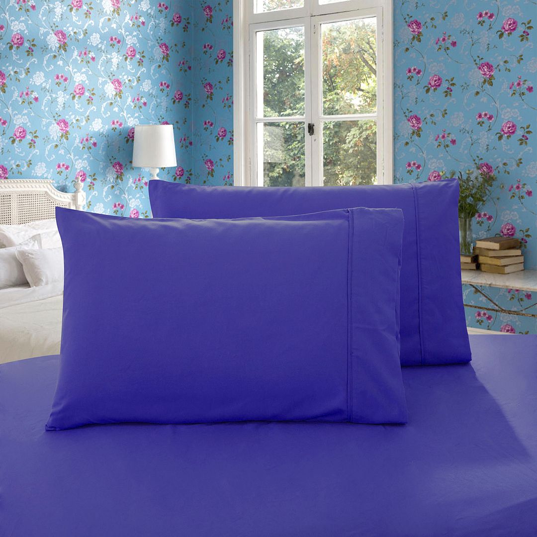 Linden 1000TC Premium Ultra Soft Pillowcases 2 - Pack - Royal Blue – Queen