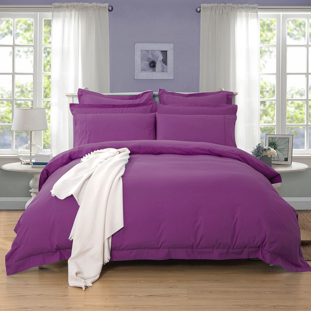 Arlo 1000TC Tailored Purple Duvet Quilt Cover Set – Single