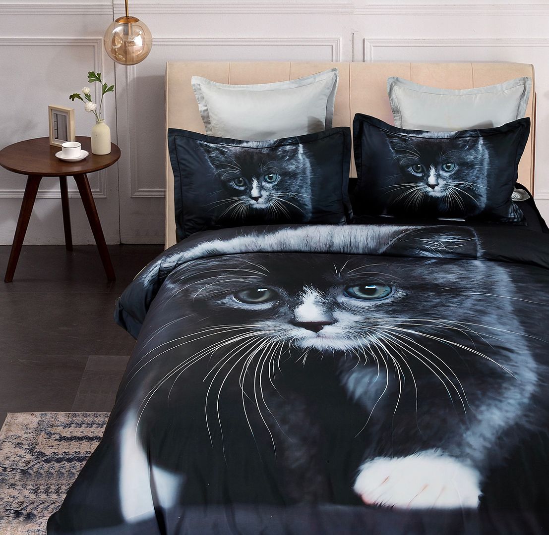 Cat Quilt Cover Set – Queen