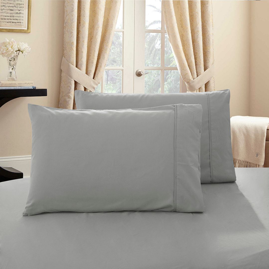 Rowan 1000TC Premium Ultra Soft Standrad Pillowcases 2 - Pack - Grey