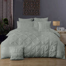 Diamond Pintuck Grey Duvet Quilt Cover Set – Double