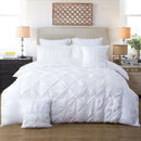 Diamond Pintuck White Duvet Quilt Cover Set – Super King