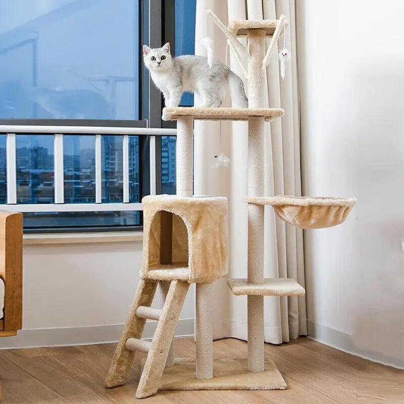 Kaleo Multi-Level Cat Tree – Grey – 135 cm