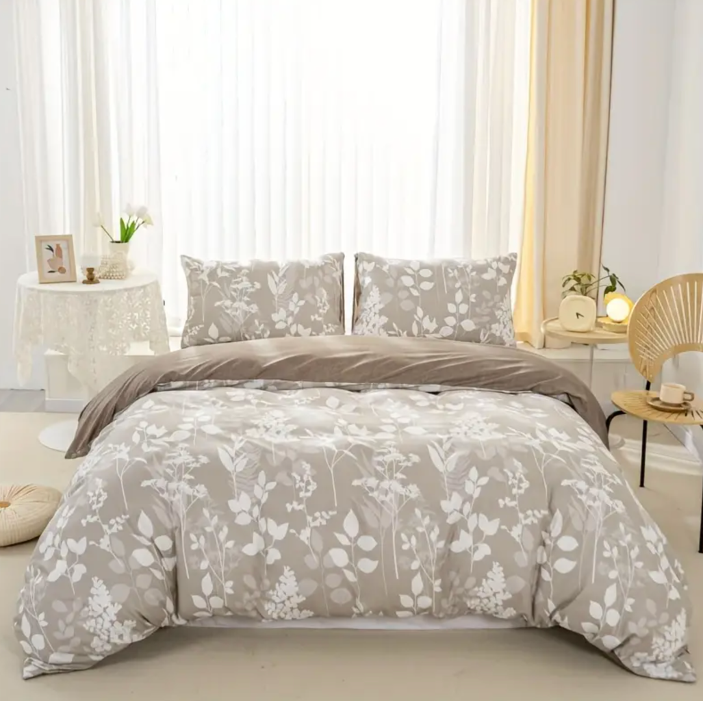 Canvas Fleur Quilt Cover Set - (2pcs, ) – Single