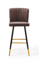 Arlo Modern Bar Chair Leather Stool Counter Brown Mid - Century Wood x 2