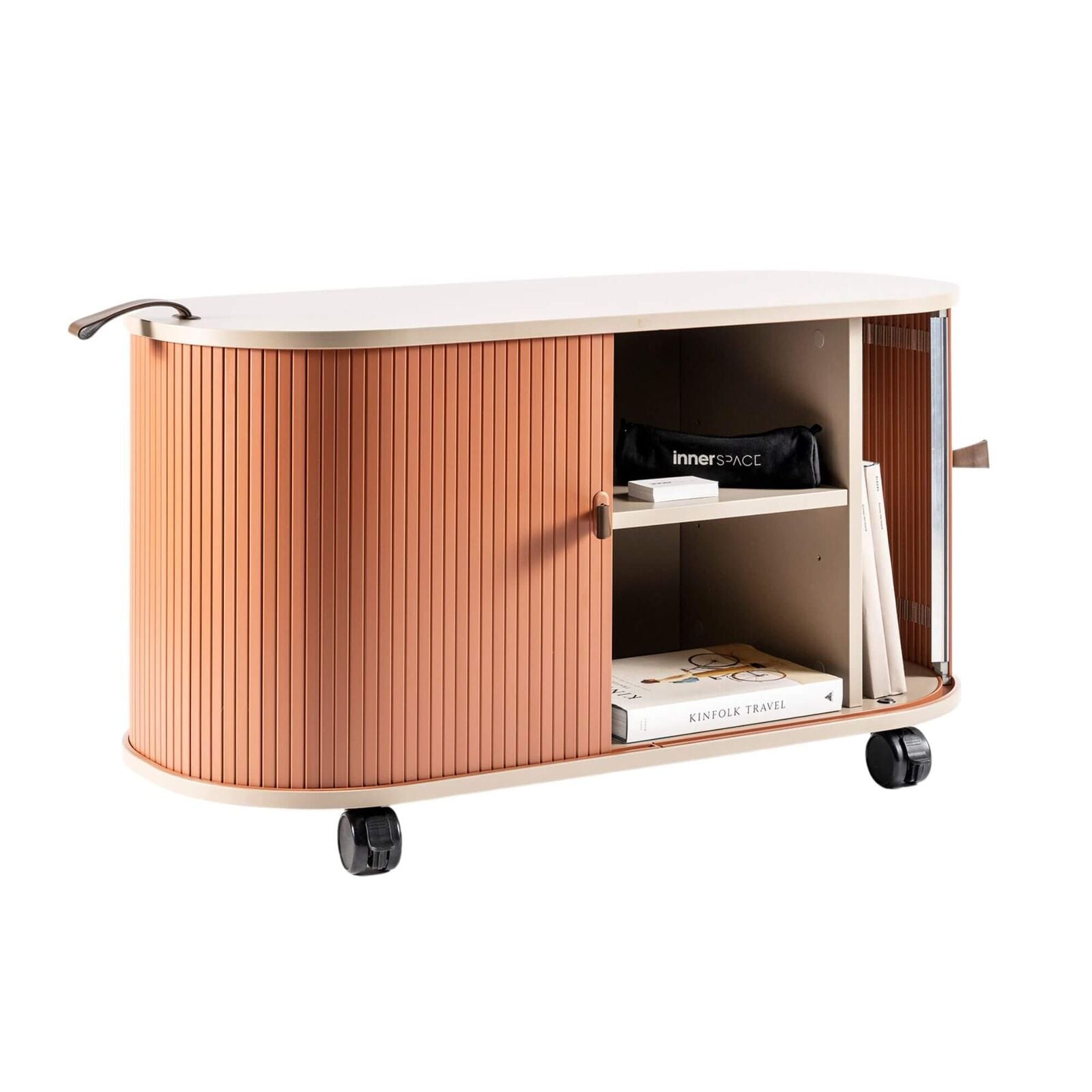 Orvella Mobile Roller Shutter Cabinet – Terracotta