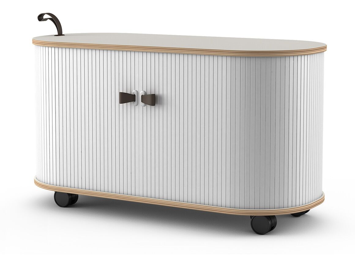 Fitin Rollin Mobile Roller Shutter Cabinet - Storage with Adjustable Shelves & Wheels