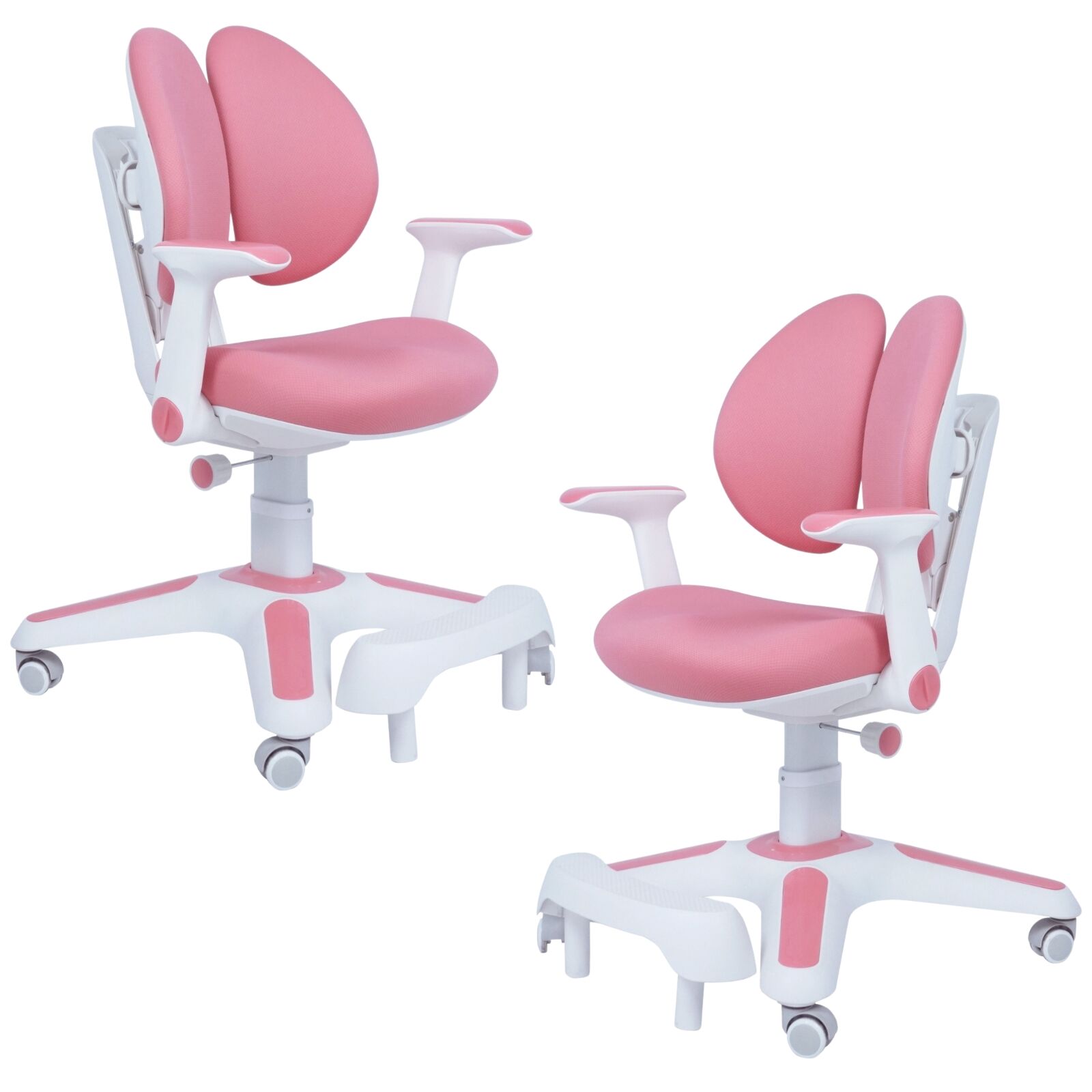 Marston Ergonomic Kids Study Chairs – Pink – Set of 2
