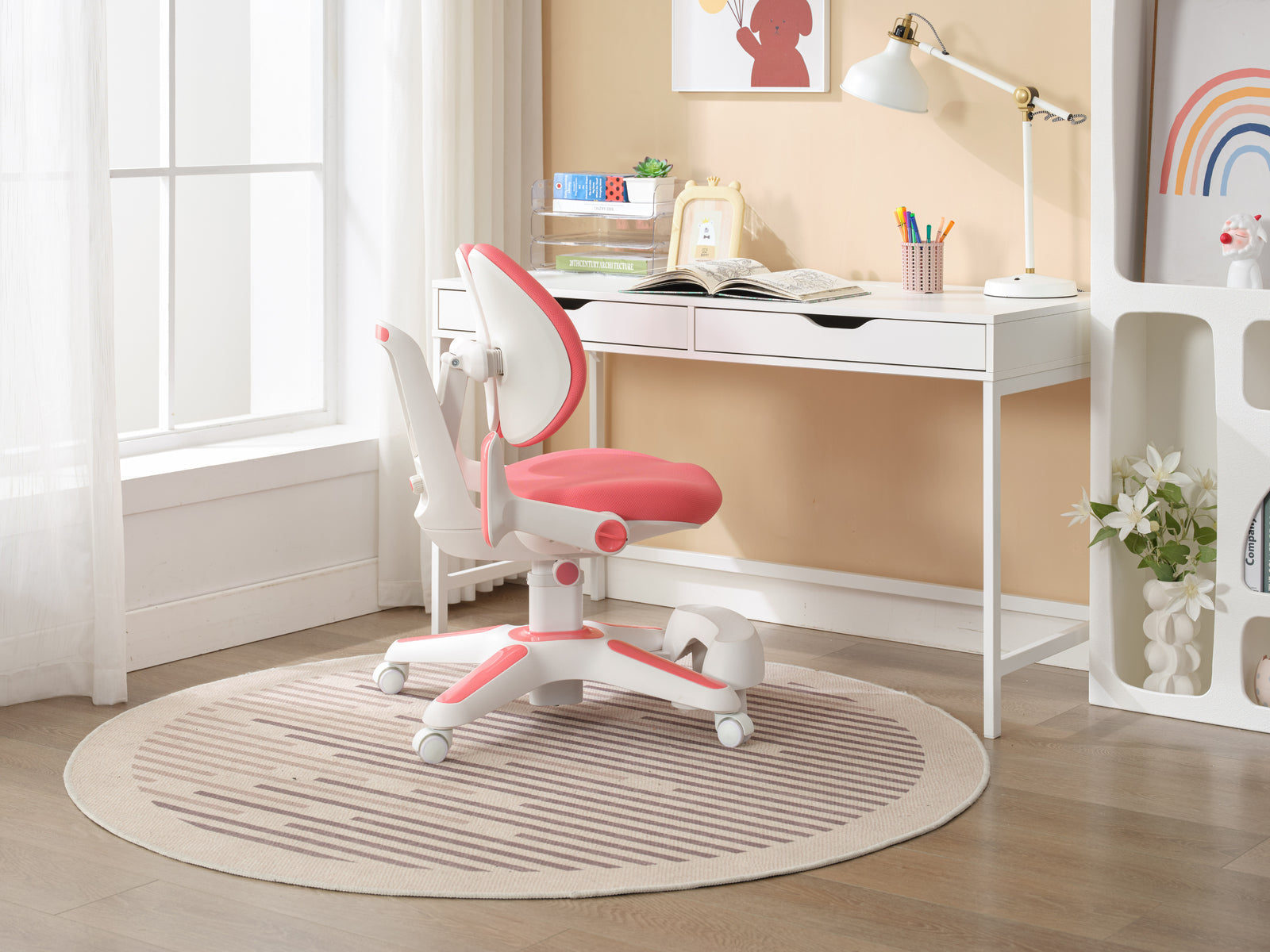 Atlas Kids Study Chair Set – Pink – Set of 4