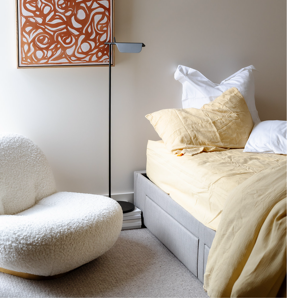 Kairo Cotton Muslin Quilt Cover Set – Yellow – King