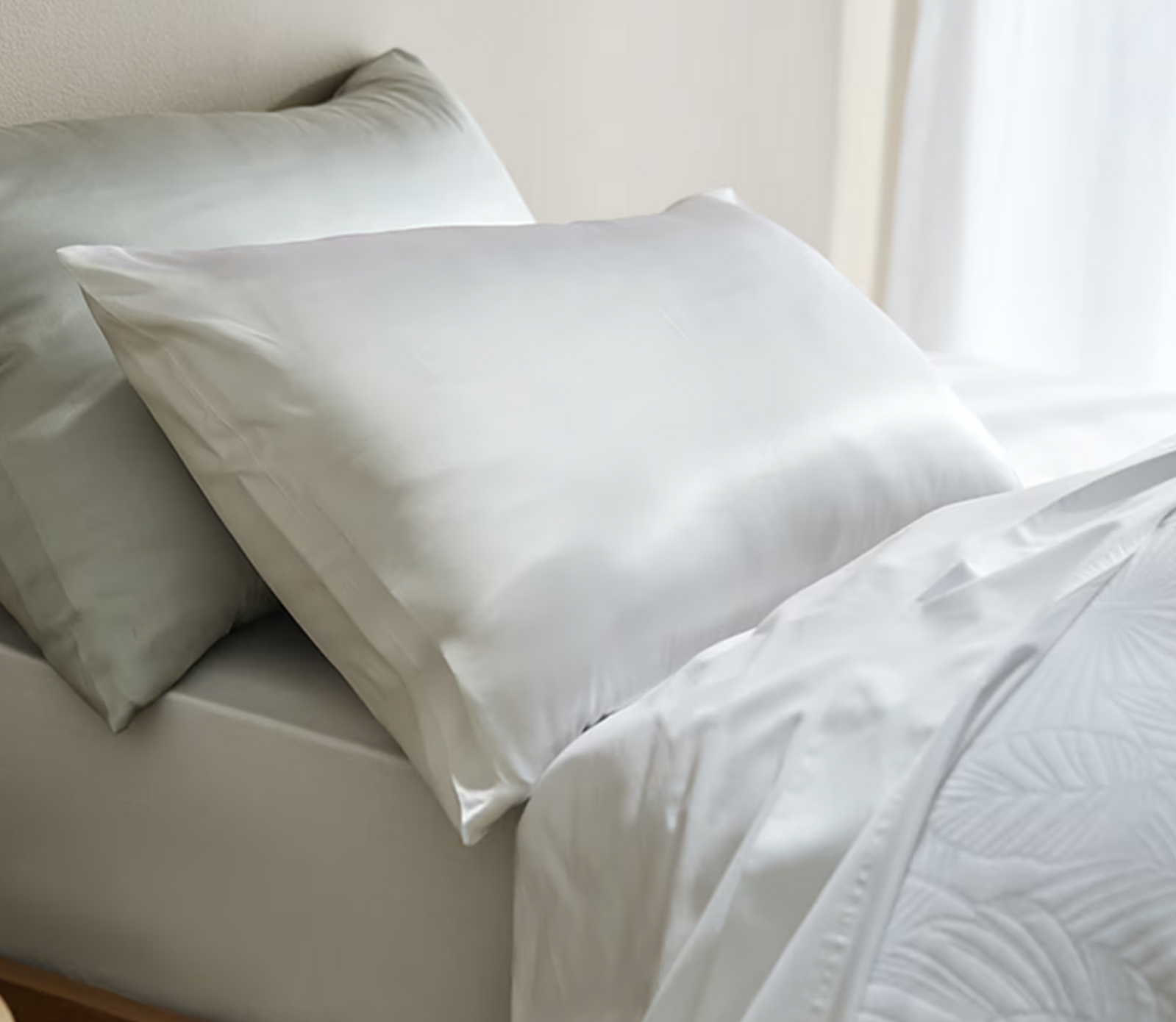 Kiara Silk Pillowcase – White – Standard
