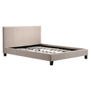 Rowan Linen Fabric Bed Frame Beige – Queen