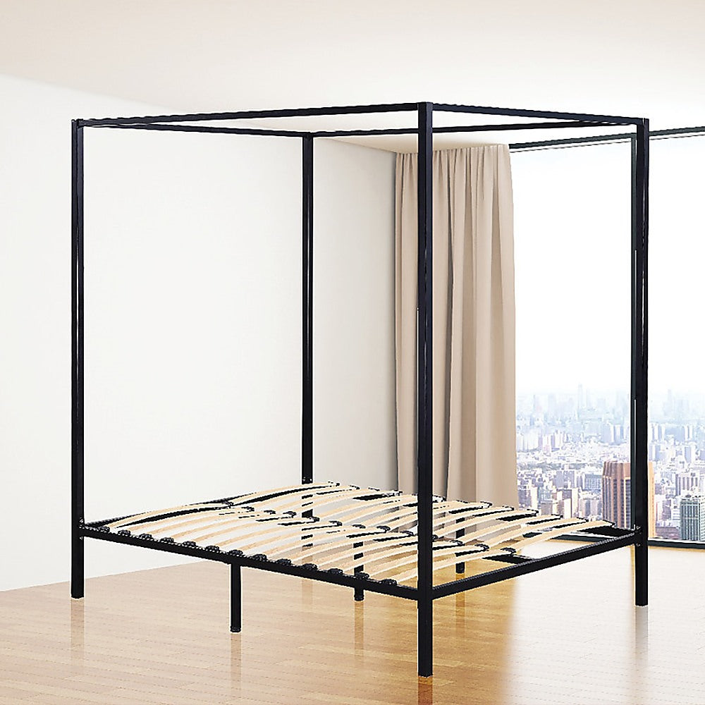 Rowan 4 Poster Bed Frame – Black – Double