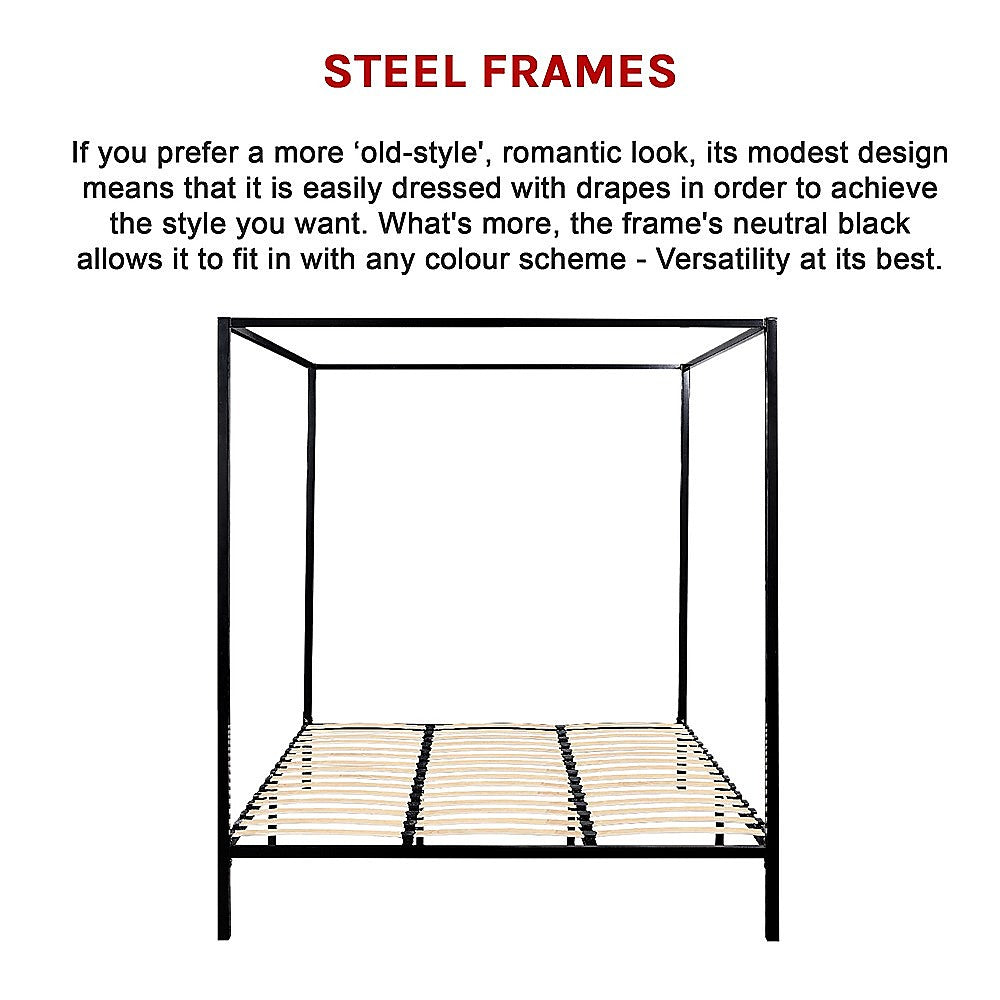 Rowan 4 Poster Bed Frame – Black – King