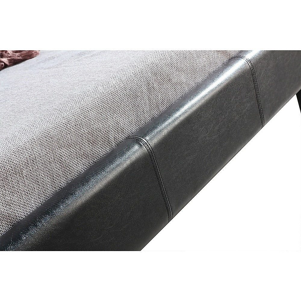 Rowan PU Leather Bed Frame Black – King Single