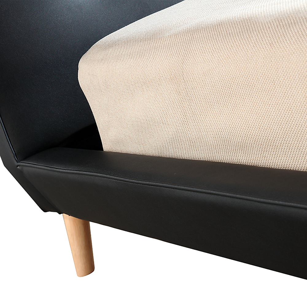 Nexus PU Leather Deluxe Bed Frame – Black – Double