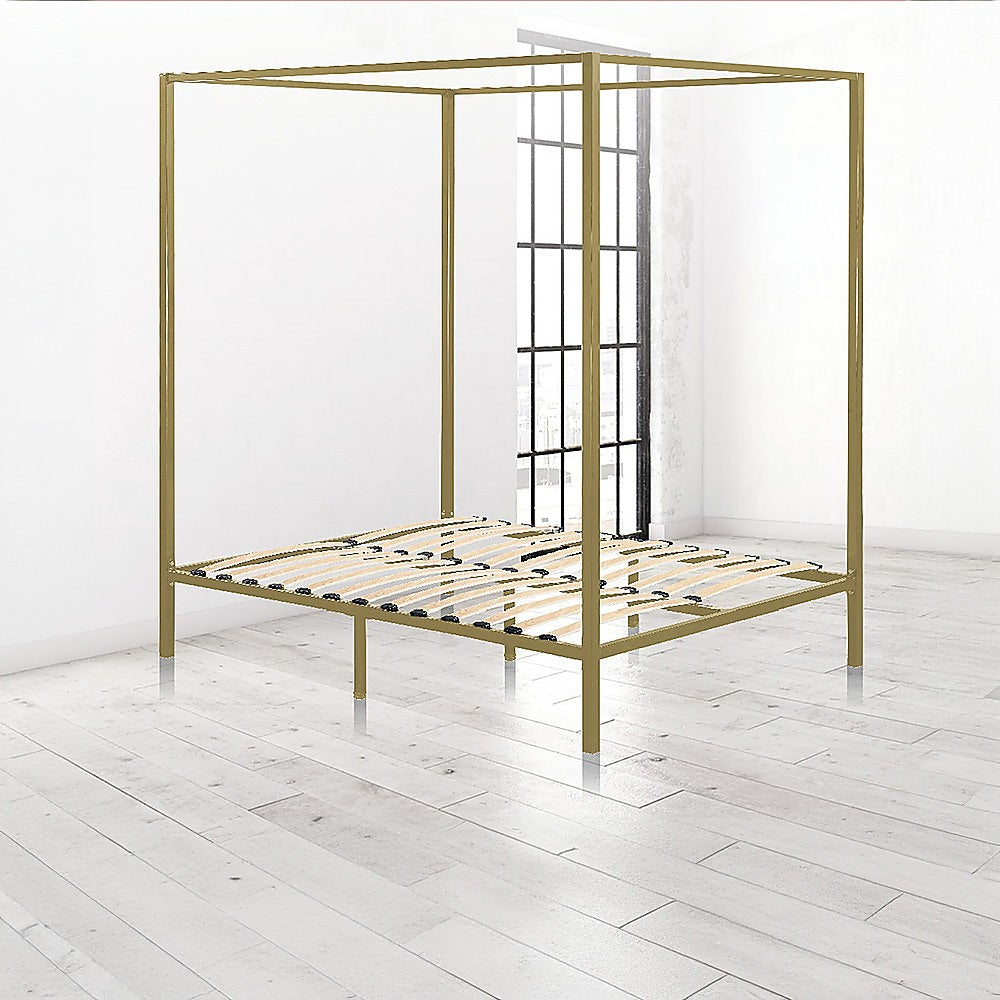 Linden 4 Poster Bed Frame – Gold – Double