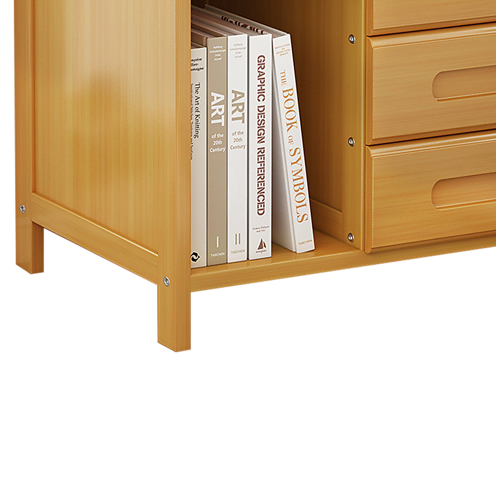 Tavira Bamboo Multi-Storage Bedside Table – Natural Wood – 40 cm