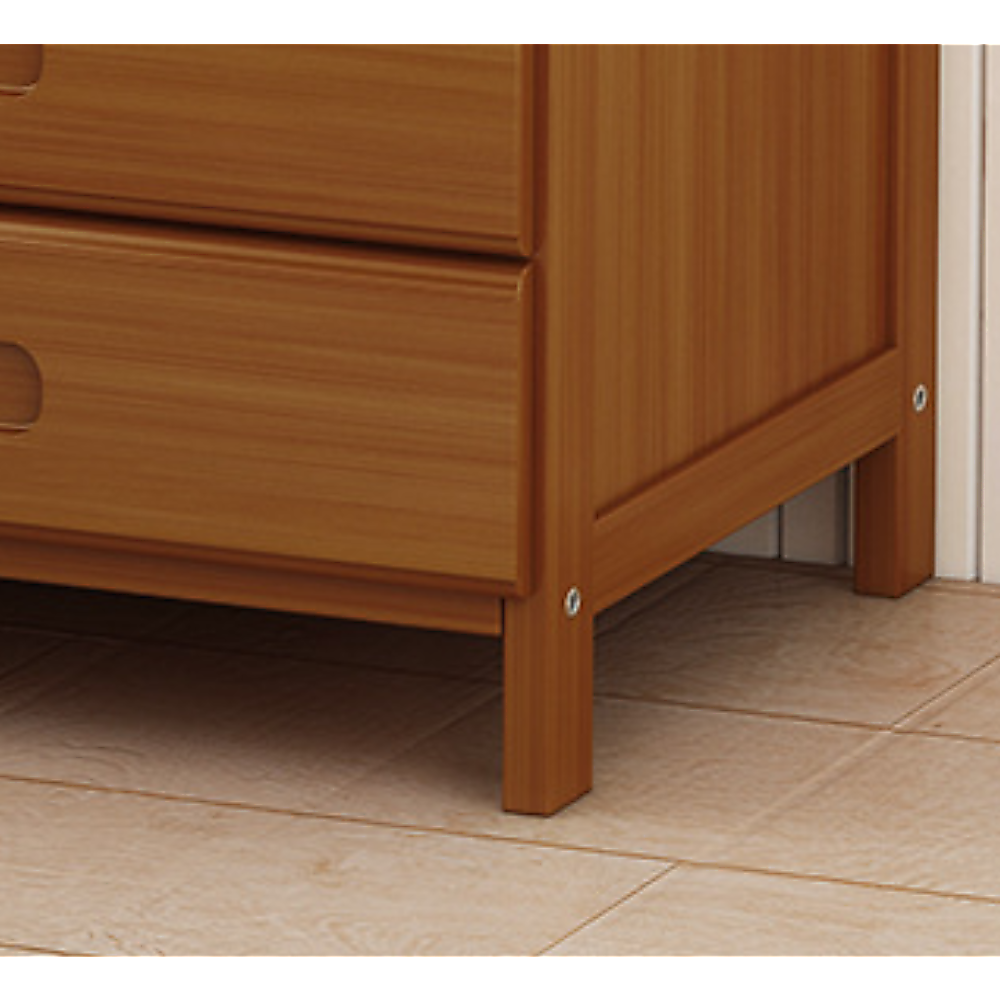 Tavira Bamboo Multi-Storage Bedside Table – Dark Wood – 40 cm
