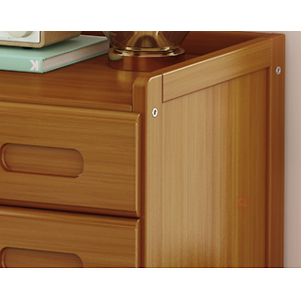 Tavira Bamboo Multi-Storage Bedside Table – Dark Wood – 40 cm