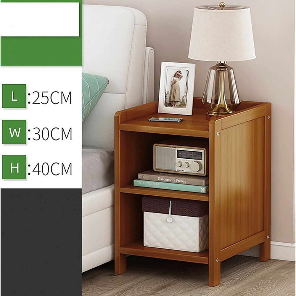 Kenzo Bamboo Bedside Table – Dark Wood – 40 cm
