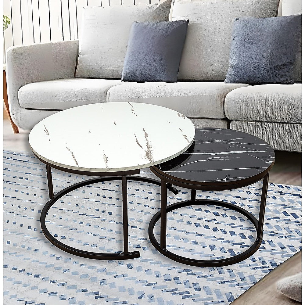 Serano Nesting Coffee Tables – White – Set of 2