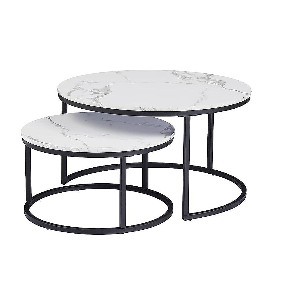 Serano Nesting Coffee Tables – White – Set of 2