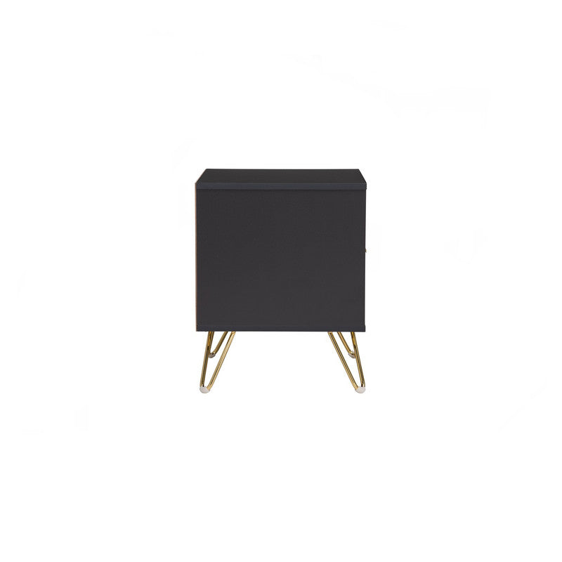 Volos Bedside Table – Black & Gold