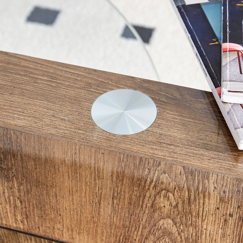 Minori Coffee Table – Brown & Clear – 110 cm