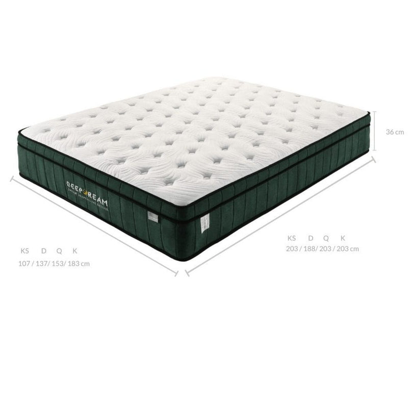 QUEEN Size - Cool Gel Green Tea Memory Foam Mattress - 5 Zone - 36cm