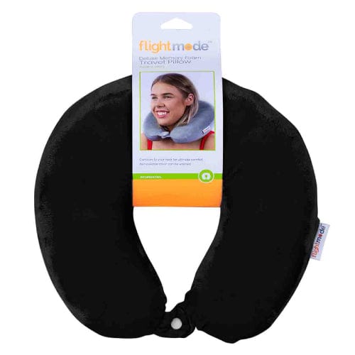 Deluxe Memory Foam Travel Pillow – Black – Standard